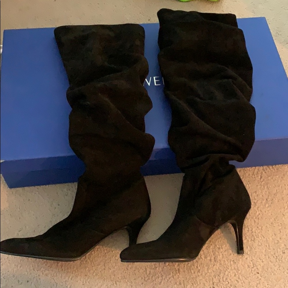 New Stuart Weitzman Lafayette black boots $775 7.5